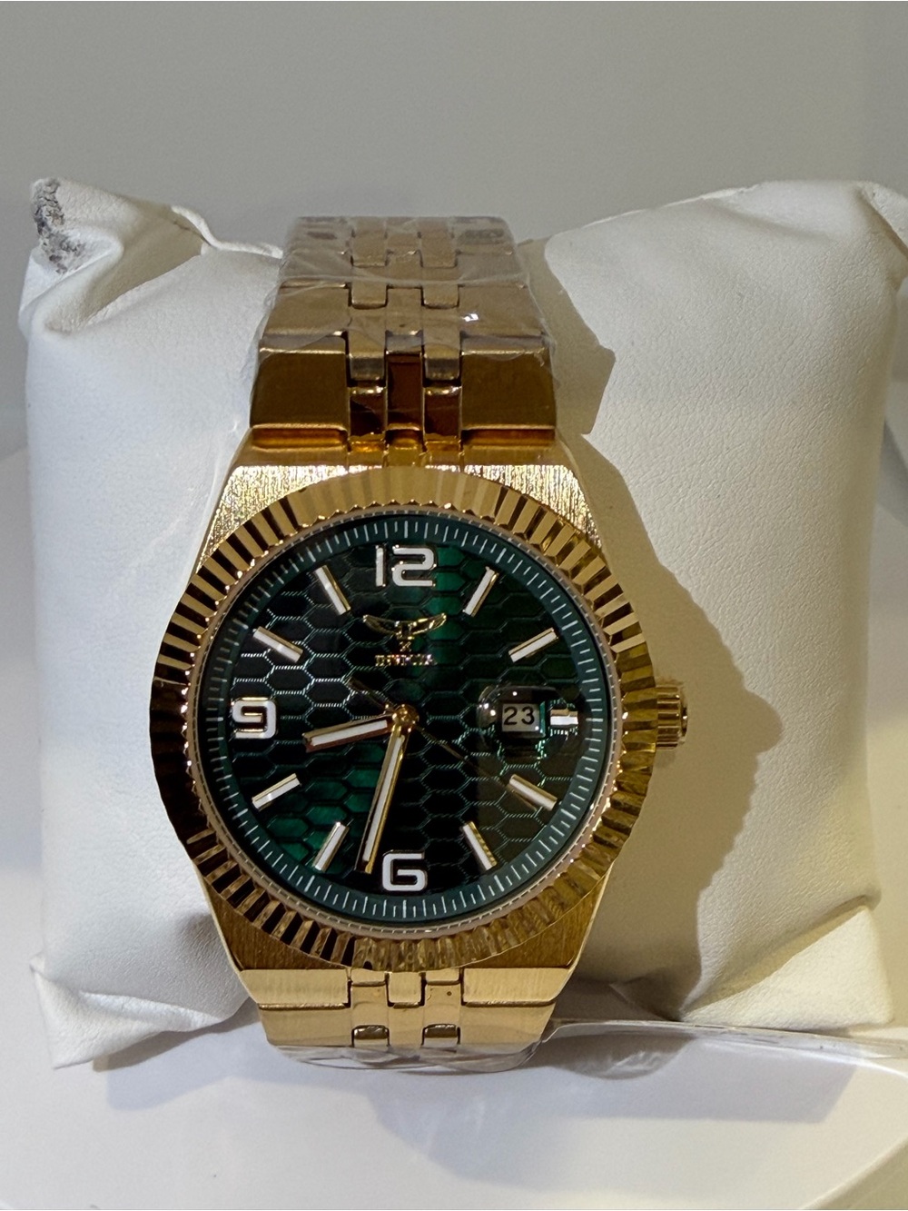 Invicta Specialty Gold Men's Bracelet Watch with Green Dial 40mm